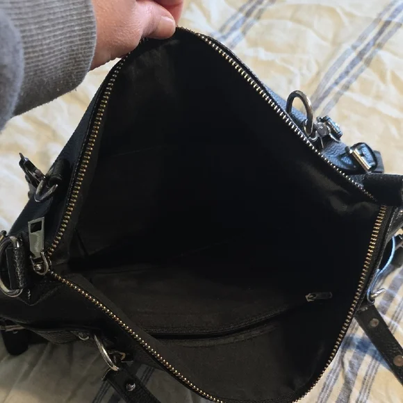 Black Studded Women's Shoulder Bag - Picture 4 of 9